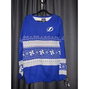 Ugly Christmas Sweater Xmas Size XL NHL Tampa Bay Lightening NWT